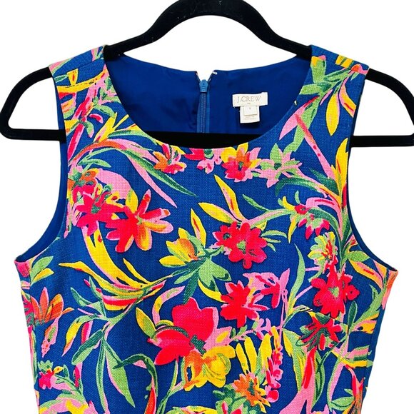 J.Crew Tropical Floral Bodycon Shift Dress Knee Length Sleeveless Multicolor 4 - Picture 9 of 12